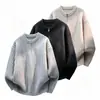 Amazon Transfronterizo 2026 Invierno Nuevo Estilo Coreano Suéter de Punto Pulóver con Media Cremallera para Hombre Capa Base para Hombre