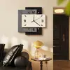 Reloj de Sala de Estilo Medieval Pintura Decorativa, Pintura Colgante de Pared de Fondo para Sofá de Alta Gama, Reloj Creativo, Mural de Reloj de Pared para el Hogar