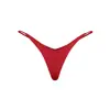 Tanga de Hilo de Seda de Leche con Tiras Finas de Doble Capa de Tiro Bajo Bikini de Pico Profundo Ropa Interior Femenina Lencería Sexy
