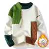 Japonês Cross-border 2024 Inverno Masculino Forrado de Lã Suéter Novo Suéter de Malha Coreano Juventude Camisa Base Masculina Roupas Masculinas