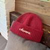 Gorro de Punto de Gran Circunferencia para Mujer 2025 Nuevo Estilo Otoño e Invierno, Hace que la Cara Parezca Más Pequeña, Cálido, Protector de Orejas, a Prueba de Frío, Gorro de Lana Blanco Crudo, Moderno