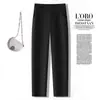 Calça de terno de outono, perna reta, cintura alta, modeladora, versátil, calça longa casual feminina, elegante e com design novo