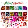 Navidad transfronteriza de 12 rejillas mixtas lentejuelas para decoración de uñas Flash estrella estrella Hoja de arce joyería para decoración de uñas al por mayor