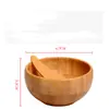 Amazon Temu Venta Caliente Tazón de Bambú para Mascarilla Cuchara Raspador Juego de Tres Piezas Palo para Mascarilla Herramientas Caseras DIY LOGOTIPO