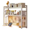 Prateleira de armazenamento para mesa, estante com painel perfurado, escrivaninha para estudante, organizador de mesa multicamadas para uso doméstico