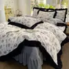 Novo conjunto de cama de quatro peças acolchoado estilo coreano em veludo de leite 2026