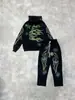 Sudadera con Capucha Estampada en Spray de Marca Europea y Americana de Moda, Conjunto de Top Casual, Nuevo para Otoño e Invierno 2025 en Europa y América