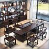 Mesa de Chá de Madeira Maciça Grande Ébano Mesa de Café Kung Fu Simples Moderna Mesa de Chá Zen Chinesa Nova Conjunto de Mesa e Cadeiras