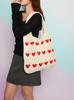 Nuevo Bolso Tejido Transfronterizo para Mujer 2024 Nuevo Hecho a Mano Tejido de Lana Bolso de Hombro Amor Bolso Tejido