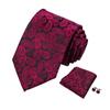 Traje de hombre de nuez de anacardo patrón roto corbata pañuelo de bolsillo puño tres piezas corbata de mano negra 8cm corbata Shengzhou