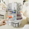 Caja de Almacenamiento de Tablero Perforado de Escritorio Organizador Giratorio de Joyería Organizador Multifuncional de Papelería para Estudiantes Cajón Plástico