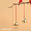 Pingente de carro de imitação Sino de Natal pequeno DIY Estilo japonês Pequenos ornamentos de metal Acessórios de material feito à mão Ornamentos decorativos para pendurar Contas de madeira não