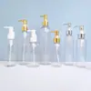 En Stock Botellas de Plástico Redondas de Hombro para Mascotas de 100-500 ml para Aceite Desmaquillante, Botellas Transparentes para Loción, Botellas con Bomba para Esencia