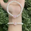 Diseño Original Shijia Beads Cristal Rosa Natural Falda Sencilla con Pulsera Nueva