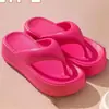 Comercio Electrónico Comercio Exterior Transfronterizo Color Sólido de Tacón Alto con Suela Gruesa Chanclas para Mujer Ropa para el Hogar de Moda Sandalias y Pantuflas Suaves para Pisar Heces