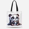 Amazon Transfronterizo Bolsa de Lona de Panda de Dibujos Animados Nueva y Linda Bolso de Mano para Estudiante y Trabajador de Oficina Bolsa de Viaje al Trabajo Al por Mayor