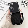 Couro Pequena Corda Portátil Estilo Chanel Adequada para Capa de Celular oppofindn2flip Capa Protetora Dobrável Findn3flip
