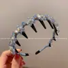 Tiara de Dente de Flor de Cristal de Luxo 2025 Nova Versátil Tiara de Topo Alto Elegante Elegante Grampo de Cabelo Antiderrapante