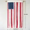 Colgante de Puerta con Bandera del Día de la Independencia Americana para Fiestas Pared Decoración de Guirnalda de Tiras de Tela Roja y Blanca