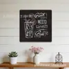 Pinturas decorativas de hojalata personalizadas transfronterizas con temática de bebidas, forma cuadrada, 20/30 cm