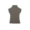 Ropa de Mujer 2026 Verano Nuevo Estilo Sencillo y de Moda Cuello Semi Alto Mangas Volantes Mono Color Sólido Top Camiseta Chica Picante