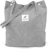 2025 Nueva Bolso de Hombro de Pana para Mujer Estudiante Coreana Bolso de Lona Gran Capacidad Literario Simple Versátil Bolsa de Compras