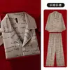 Pijama Jacquard Masculino Pode Ser Usado ao Ar Livre Toque de Luxo Seda Gelo e Neve Tamanho Grande Roupa de Casa Presente Seda Falsa