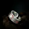 Anillo Promotor de Riqueza Estilo Chino Plata de Ley 925, Anillo Retro Espíritu de la Montaña, Nuevo Anillo de Fortuna Estilo Chino para Dedo Índice, Unisex