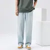 Maple House Moda Masculina / Primavera 2026 High Street Lavagem Americana Jeans Reto de Perna Larga Azul Claro