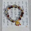 [Primera Nieve de Navidad] Pulsera de Nevadas con Buena Relación Calidad-Precio, Nuevo Estilo de Invierno Pulsera de Pareja con Cuentas de Vidrio Color Borgoña Navidad
