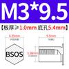 Yishenglong Pernos Remachables para Agujero Ciego de Acero Inoxidable Tuercas Remachables Placa de Presión Hexagonal Rosca Bsos-M3M4