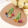 Original Estilo Bosque Principios de Verano Campo Verde Chica Colgante Flor Borla Colorida DIY Pendientes Dopamina Pendientes Accesorios Flor para Zapatos