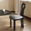 Silla de comedor vintage de madera maciza estilo francés, silla con respaldo de diseño de mediados de siglo, silla de tocador de dormitorio estilo wabi-sabi, silla clave