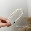 Argola de cabelo fino de couro estilo coreano grampo de cabelo pressionado Headband Internet Popular 2024 Novo Estilo Pacote de Cabelo All-match Out-of-house Headwear para mulheres