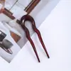 Grampo de Cabelo Retro em Forma de U com Design Ondulado, Simples e Brilhante Maillard para Uso Diário e Viagem