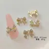 Acessórios de Arte para Unhas de Laço de Liga Nova Estilo Japonês Laço de Strass Metálico Adesivos para Unhas Decorações de Unhas Usáveis de Strass