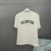 100% algodão, com estampa de letras Vano transfronteiriça, modelagem solta, gola redonda, manga curta, unissex, estilo verão, por Warren Tian N