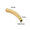 Colgante Roscado de Codo de Acero Inoxidable Chapado en Oro de 18K de 37 mm para Collar Pulsera de Moda DIY Accesorios de Joyería Lote Transfronterizo