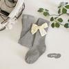 Novas Leggings para Meninas Algodão Penteado Primavera e Outono Celebridade da Internet Estilo Coreano Princesa Laço Grande Roupa Externa Meias-Calças Infantis