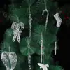 Nuevo Colgante Creativo de Gancho S Navideño Accesorios para Árbol de Navidad Gancho Verde Color Transparente Decoración de Gancho S Navideño