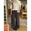 ICCIICC Pantalones Anchos Minimalistas de Alta Gama de Trece Líneas para Mujer, Pantalones Casuales Sueltos Adelgazantes, Nuevo Estilo Otoño 2060