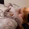 Juego de ropa de cama de tres piezas de algodón puro cepillado Clase A, 100% algodón, funda de edredón de lujo ligero, sábana, sábana bajera, juego de cuatro piezas, adecuado para todas las estaciones