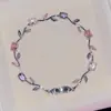 2026 Nuevo Pulsera Rosa Estilo Dulce de Cristal de Imitación para Mujer con Incrustaciones de Circonita, Pulsera de Amistad Versátil de Lujo Ligero