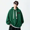 Sudadera con capucha para hombre, estilo otoño e invierno, corte holgado, top casual de moda tipo pullover, forrada de polar y engrosada, chaqueta de invierno para adolescentes