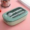 Lancheira Simples Dividida para Estudantes em Estilo Japonês Trabalhador de Escritório Lancheira Portátil Aquecível em Micro-ondas Selada com Talheres