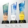 Producción de Trofeos de Cristal Metálico Premios de Reunión Anual Empleado Destacado Campeón de Ventas del Equipo Trofeo de Recuerdo de la Competencia