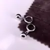 Hebilla Tremella S990 Estilo Japonés y Coreano para Mujer Hebilla de Oreja Corta Redonda Simple de Perla Ligera Personalidad Bola de Plata Pequeña Joyería para Oreja Venta al por Mayor