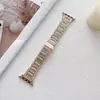 Correa para Apple Watch - Correa de Metal de Acero Inoxidable con Cuentas de Piedra Ojo de Gato para Apple Watch SE 654