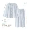 Pijama para niñas, colección primavera y otoño, de manga larga, con estampado de nubes, algodón fino, nuevo estilo de otoño, para niñas de talla mediana y grande, ropa de estar por casa moderna