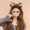 Tiara Fofa de Cabeça de Cachorro Chefe Desenho Animado Feminina 2025 Nova Tiara de Orelhas de Urso Grampo de Cabelo Gato Kt Peludo Acessório de Cabeça